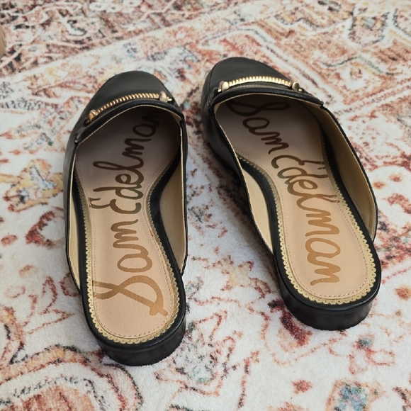 Sam Edelman Black Leather Women's Slip-On Loafers/Mules - Picture 2 of 4